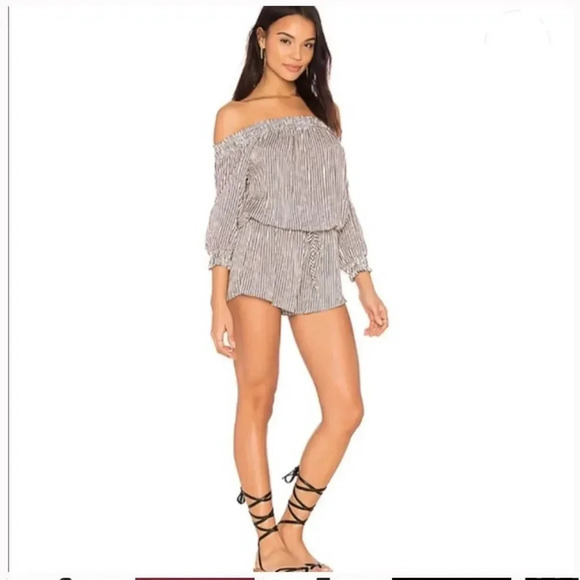 Eberjey Sea Stripe Short Romper Sz M/L - Picture 2 of 10